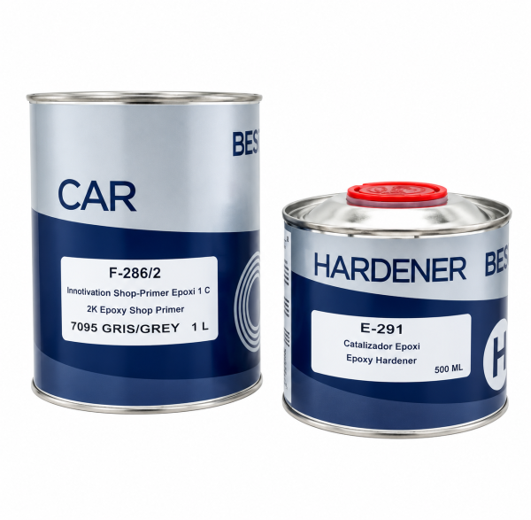 Epoksidinis gruntas  F-286/2 2:1 komplektas su kietikliu Epoxy Shop Primer | BESA